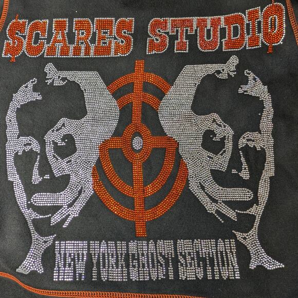 Scares Studio Designer Womens Small Sweater Rhinestone Target New York Ghost - Picture 12 of 12